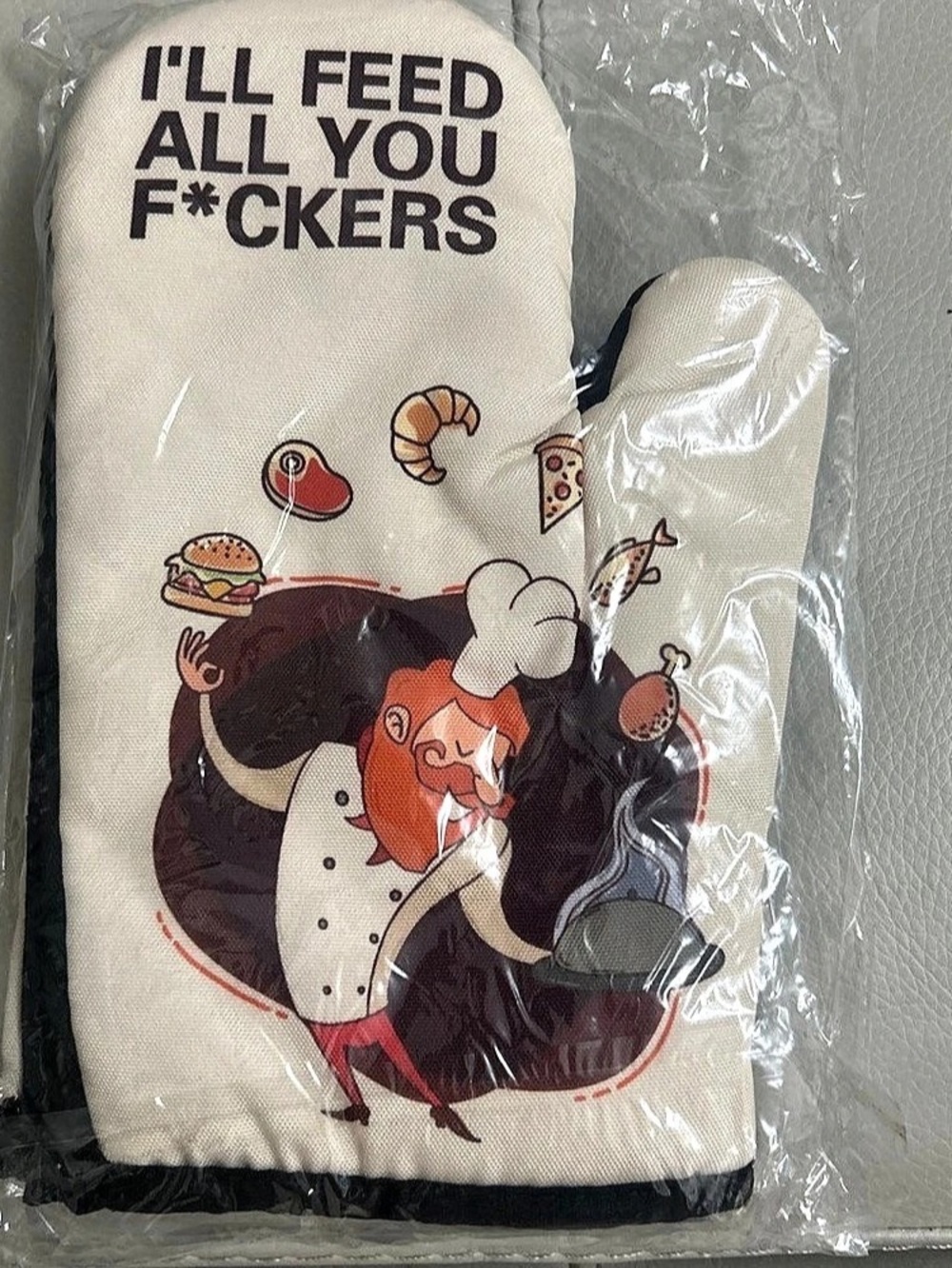 Blue Q I'll Feed All You Fuckers Oven Mitt & Pot Holder Set